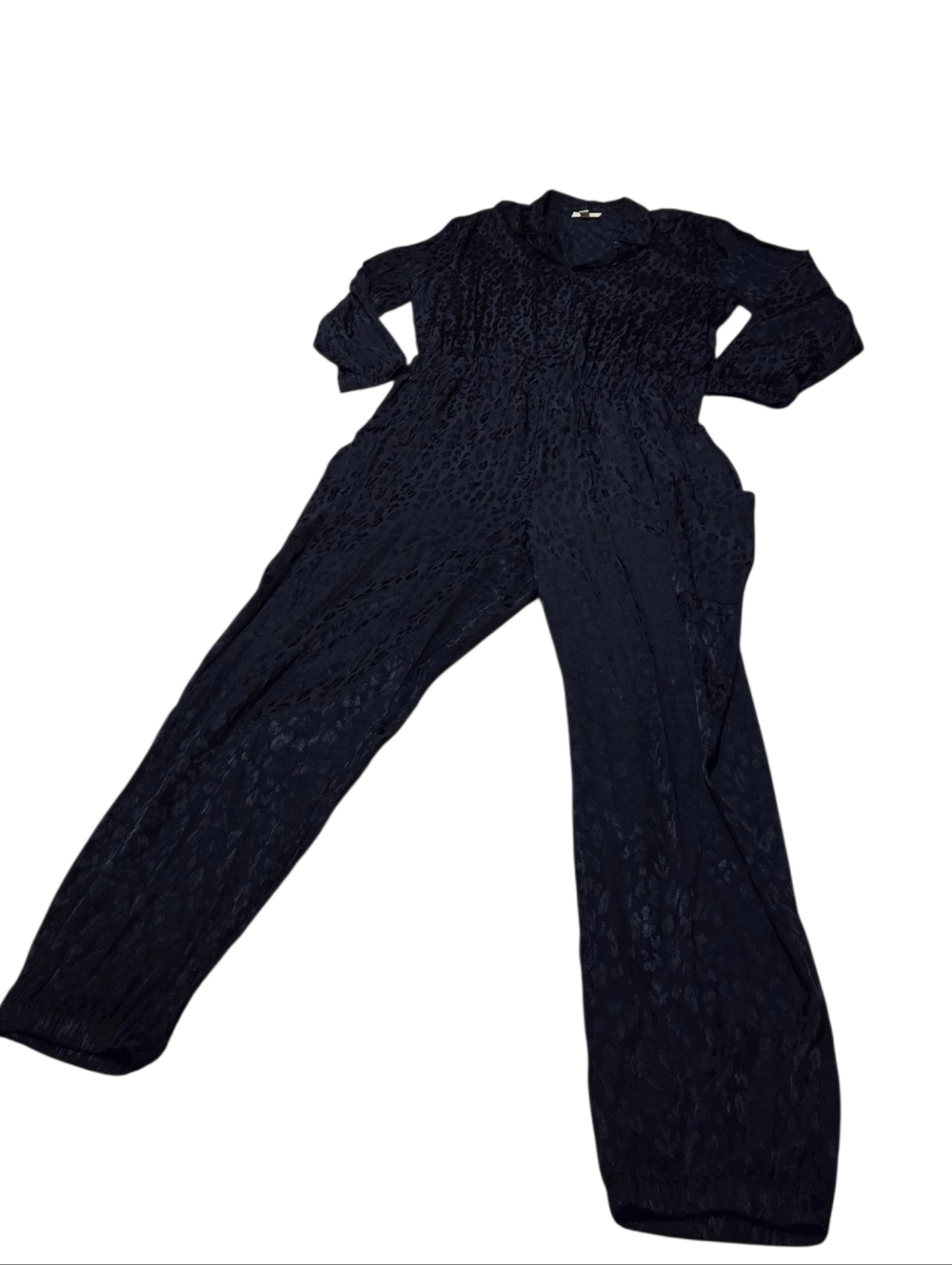 Women’s XL On 34th Intrepid Blue Animal-Print Jacquard Jumpsuit